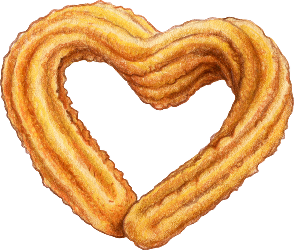 cute heart shaped churro cookie